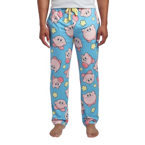 Kirby and Warp Star All-Over Print Mens Sleep Pajama Pants-XL