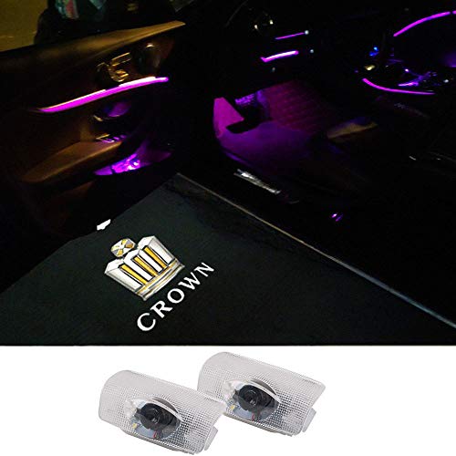 カーテシランプ LEDロゴ ドアライト LEDチップ 高輝度 2個左右セット (CROWN)