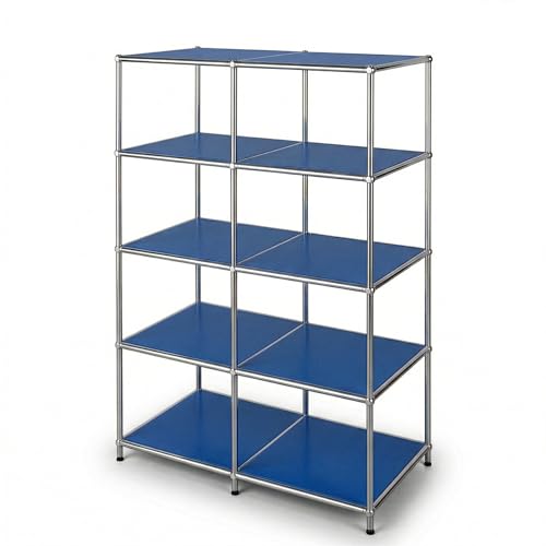Floordirekt Concept Epure MK-015 - Estantería metálica abierta con 5 estantes, color azul, 78 x 40 x 118 cm