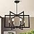 Black Farmhouse Chandelier, 6-Light Geometric Dining Room Fixture, Modern Industrial Foyer Lighting Fixtures, Rustic Farmhouse Hanging Pendant Lights for Living Room, Bedroom, Entryway, Kitchen Island