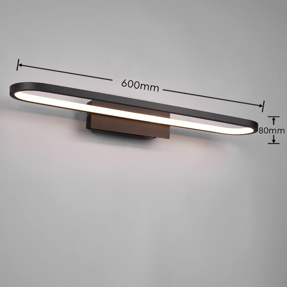 Applique murale Trio Gianni LED 22W 3000K 2700Lm Métal noir mat 60x15x8cm IP44