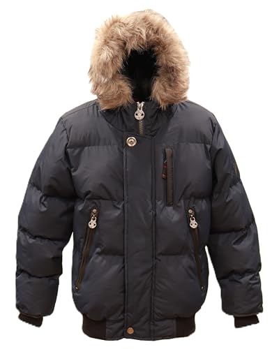 Summit Puffer Boys Heavy Puffer Winter Jacket with Hood and Removable Faux Fur