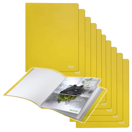 Preisvergleich Produktbild Leitz Recycle Sichtbuch A4, 10er Pack, Mit 20 Fächern für die Dokumentenablage, Premium-Qualität, 100 % recycelbar, Umweltfreundlich, Recycle Serie, Gelb, 46760015
