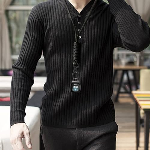 Necklace Compatible with Fitbit Versa 4/Fitbit Versa 3/Fitbit Sense 2/Sense Watch Fob Necklace Pendant Clip, Nylon Sport Strap for Fitbit SmartWatch Lanyard Keychain Pocket Adapter - Image 3