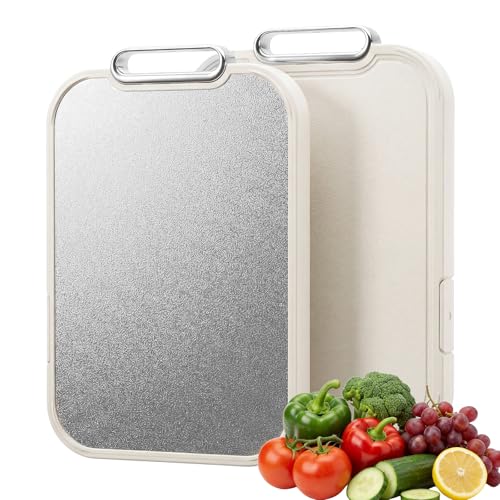 Tabla de Cortar de Titanio para Cocina, Tabla de Corte No Tóxica 2 en 1 con Dos Caras, Grado Alimentario 100 % Titanio Puro y Polipropileno, Ideal para Carnes, Verduras y Cocina Familiar miniatura 1