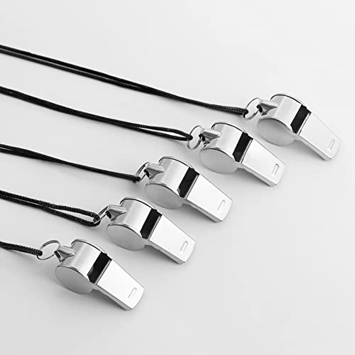 Silbato metálico para árbitro deporte con cuerda miniatura 2