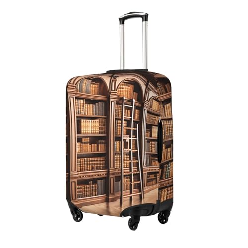 Travel Luggage Cover Library Bookcase Suitcase Protector Anti-Scratch Washable Baggage Covers Elastic Suitcase Cover Tsa Approved Baggage Protector Fit 18-32 Inch Luggage2