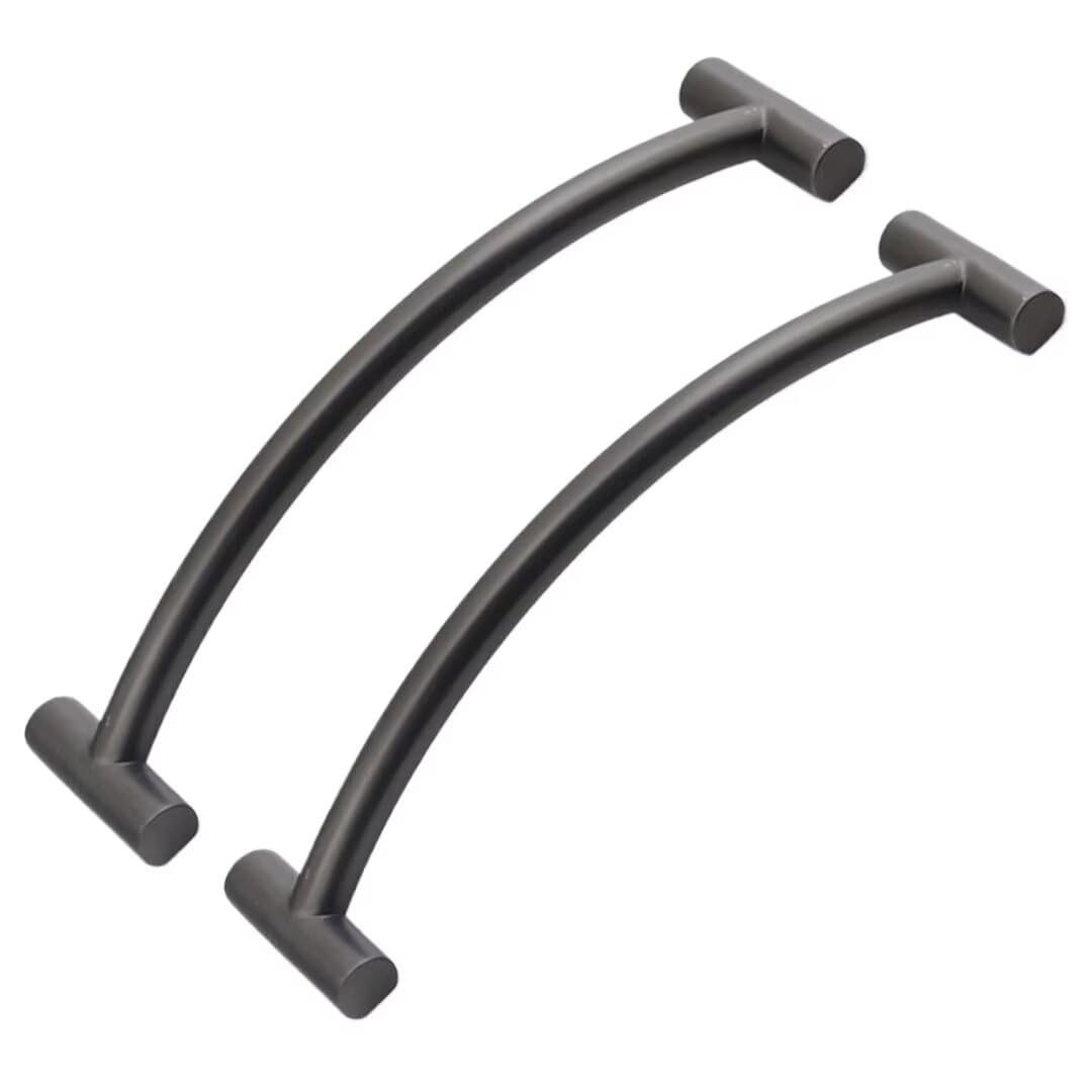 TYYCKJ 2 Pcs Grey Door Pull Handles Kitchen Cabinet Pulls Cabinet Door Handles Drawer Pulls Cupboard Drawer Knob Dresser Handles for Closet Cupboard Wardrobe, Hole Distance 128mm