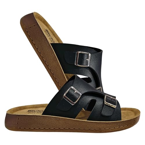 Image of BRUTON Stylish Men's Sandals Comfortable, Lightweight & Anti-Skid PU Material Casual for Office & Daily Use