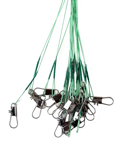 40x 30cm Stahlvorfach Karabiner Wirbel Stahl Vorfach 14kg (40xvorfach30cm)