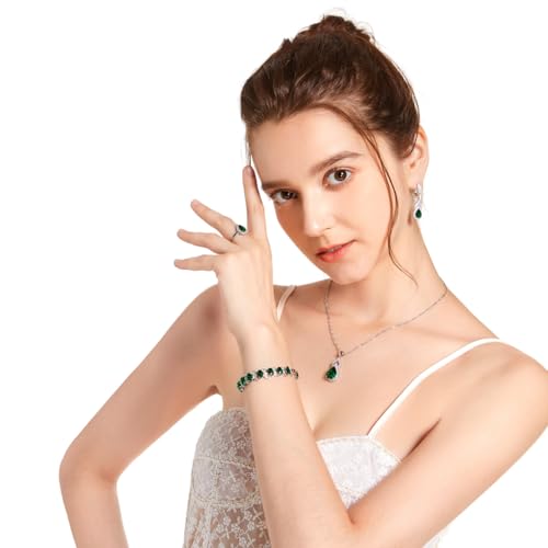 LMXXVJ Women Jewelry Set Platinum Plated Necklace Open Ring Earrings Bracelet Set,Birthday/Anniversary Mother’s Day Jewelry Gifts for Mom/Wife/Sister/Best Friend2