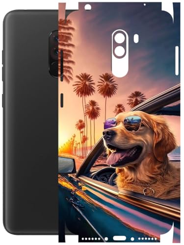 Image of AtOdds - Full Body Back Screen Guard Protector Film - Lamination Wrap Skin Sticker Compatible with Poco F1 | Scratchproof Matte Finish (Happy Doggo)