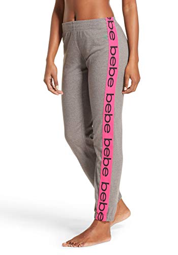 bebe Womens Skinny Jogger Lounge Sleepwear Pajama PJ Pants Charcoal Heather Medium