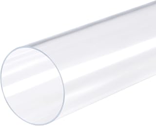 MECCANIXITY Acrylic Pipe Rigid Round Tube Clear 3" ID 3 1/8" OD 20" High Impact for Lighting, Models, Plumbing, Crafts