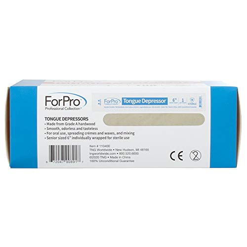 forpro professional collection senior tongue depressors large wax applicator sticks 634 senior sized sterile individually-wrapped 100-count34
