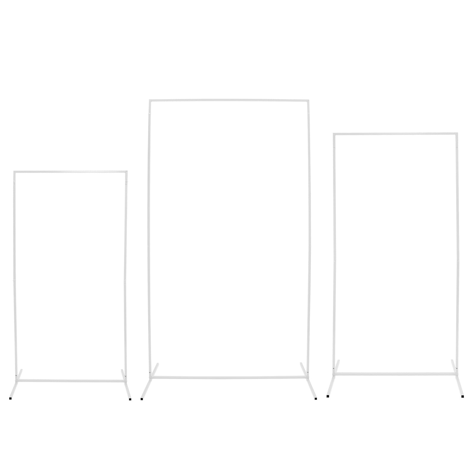 Hochzeitsbogen Gestell Traubogen Bogenständer 3er-Set Metallbogen 0.8x1.6m + 0.95x1.9m + 1.1x2.2m (Weiß)