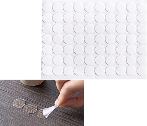Rotupap Round Transparent Double-Sided Tape - 420pcs Double Sided Adhesive Dots Removable Adhesive Sticker,Removable Round Clear Sticky Pads - for Photos Walls,Posters,Balloon,Party Decorations(10MM)