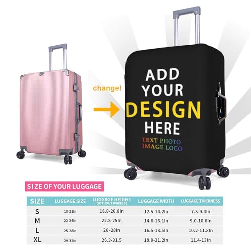 Nsipan Personalized Luggage Cover Custom Travel Suitcase Cover with Image Text Customized Elastic Suitcase Protector Washable Anti-Scratch Luggage Sleeve Customized Photo Luggage Cover2