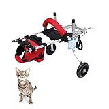Cat Wheelchair Adjustable 2 Wheels Pet Wheelchair Lightweight Cat Barrier Wheels for Rehabilitation Aid for The Back Legs of Aging, Disabled, Injured, Arthritis, Weak Cats/Pets (XS)