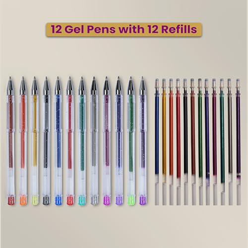 Set de 12 Bolígrafos Gel Glitter Multicolor miniatura 6