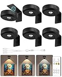 GOODEA Bilderleuchte Kabellos 2200mAh Aufladbar LED Spot Akku mit Fernbedienung und Timer- 3 Farben Dimmbar Bildbeleuchtung Kabellos Licht für Wand Bild Vitrinen Halloween Beleuchtung, 6er Set