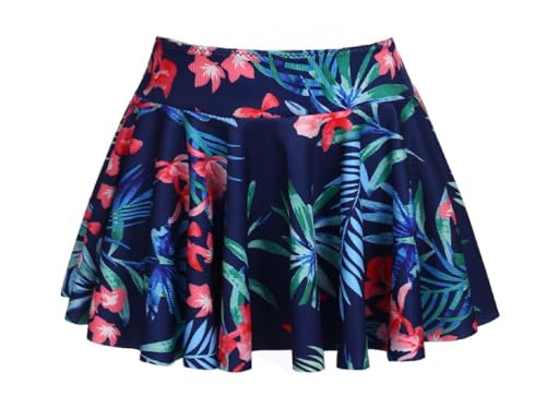 Arshiner Mädchen Bikini Set 3er Sommer Badeanzüge Kinder Dreiteilig Tankini mit Rock Blumendruck Bademode Bikinis für Mädchen 9-10 Jahre