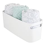 InterDesign Una Bathroom Kitchen Storage Organizer Bin Basket 16x6x6, White