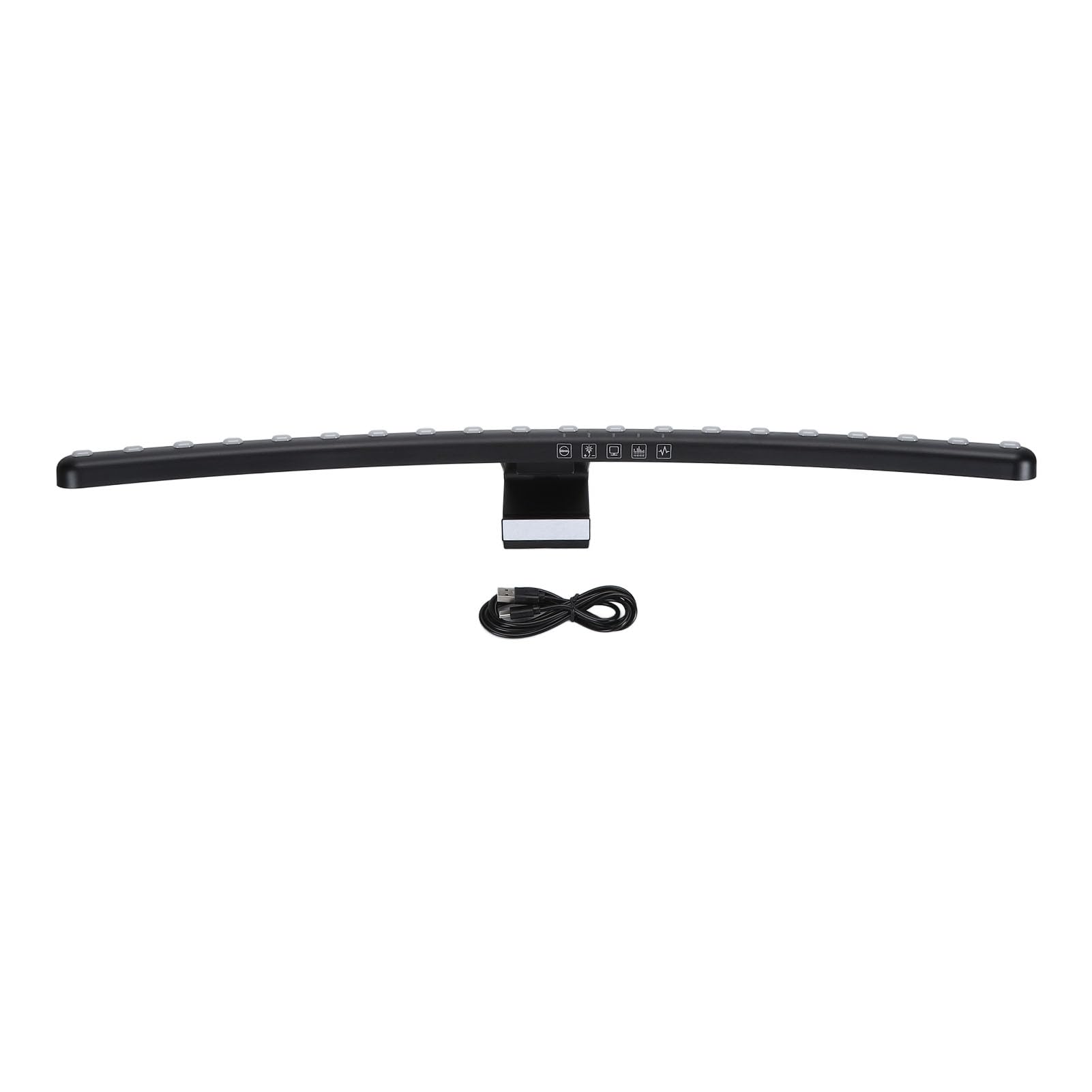 Barre Lumineuse de Moniteur RVB, Double Source de Lumière, Rythme de Musique, Soin des Yeux, Barre de Lampe Incurvée pour Moniteur D'ordinateur, pour le Bureau
