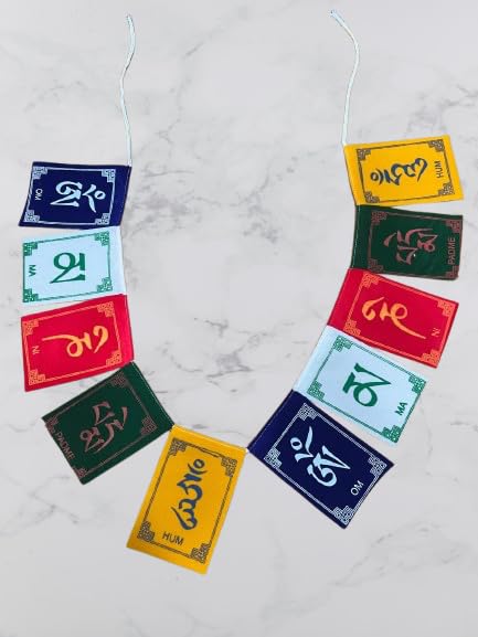 Traditional Prayer Flags from Nepal, Five Elements Design, Multi colour, Indoor Outdoor Decor-image-24
