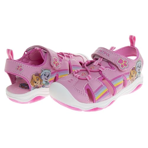 Nickelodeon Girls Paw Patrol Light Up Shoes- Summer Sandals- kids water shoes - Skye Everest Beach Adjustable Strap Closed Open Toe Outdoor Sport hero Character Lights (Toddler/Little Kid)4