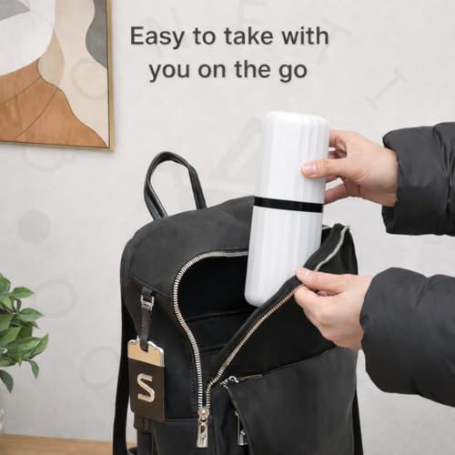 Image of QONETIC Travel Tooth Brush Holder for Bathroom Square Toothbrush Holder for Travel, Portable Toothbrush Case & Tooth Brush Cover Box Organizer for Traveling, Camping, & Business Trips (White N)