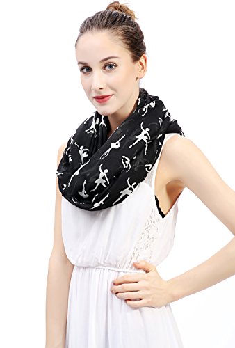 Lina & Lily Ballerinas Dancers Print Women's Infinity Scarf Lightweight2