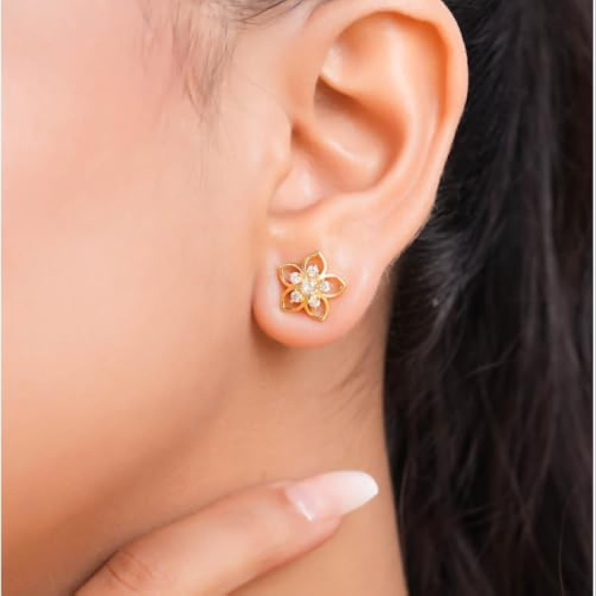 Women's 925 Sterling Silver Floral Gold Plated Earrings, Gift