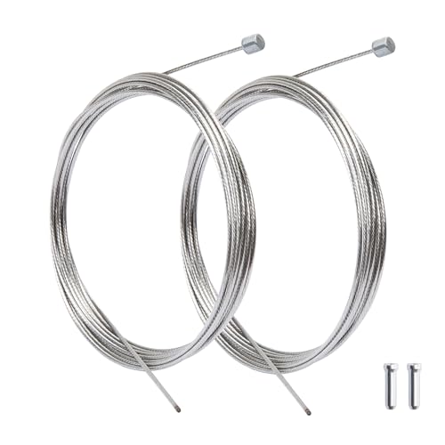 Pack of 2 Bicycle Universal Gear Cable Precision Gear Cable Set Stainless Steel Bicycle Cable (1.2 mm x 2100 mm) for Road Bike MTB City Bike