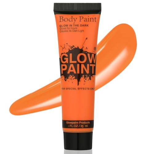 AOOWU Orange Face Body Paint 25ml Professional Matte Makeup for Halloween SFX Cosplay Water-Based Full-Coverage Blendable Cream for Costume Party & Festival Body Painting