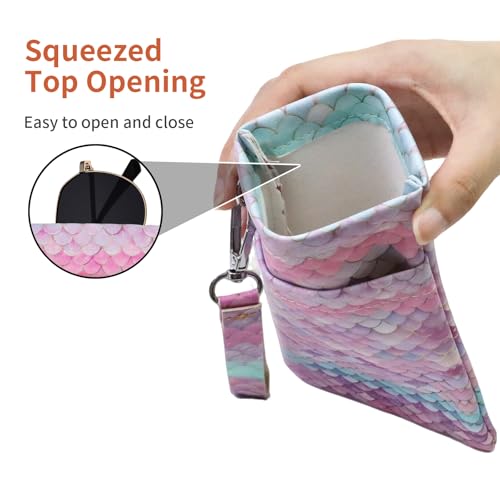 Image of Double Eyeglass Case Soft Dual Glasses Case for Women Men Travel Squeeze Top Sunglasses Cases Eyeglasses Pouch