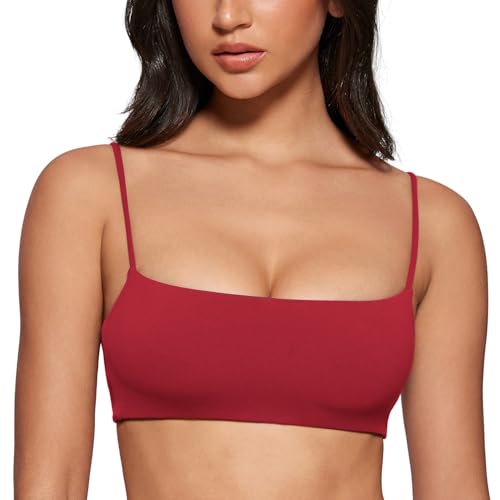 Image of INGIA Womens Square Neck Sports Bra Workout Bra | Spaghetti Strap, Padded, Cami,Yoga, Wireless, Square Back, Crop Top, for Women