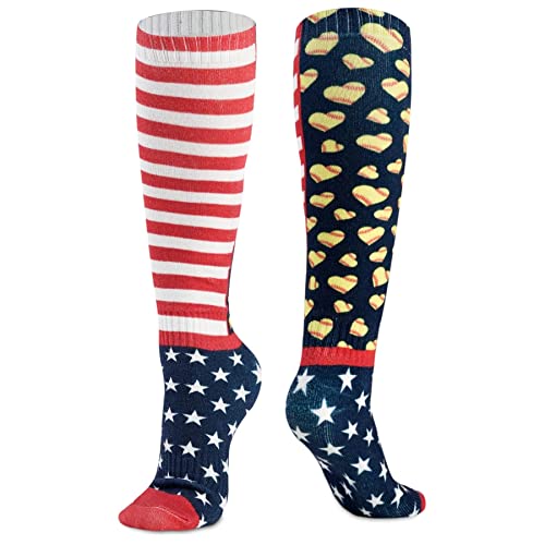 Softball Socks for Women Girls Youth - Athletic Over the Calf & Knee High Socks - Softball Funny Novelty Gifts