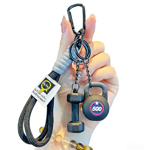 Exodmx Fitness Dumbbell & Kettlebell Keychain - Cute Mini Charm