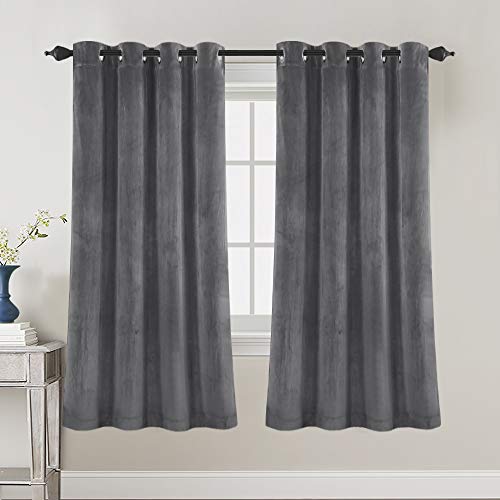 H.VERSAILTEX Room Darkening Velvet Curtains for Living Room, 72" L, Grey - image 8