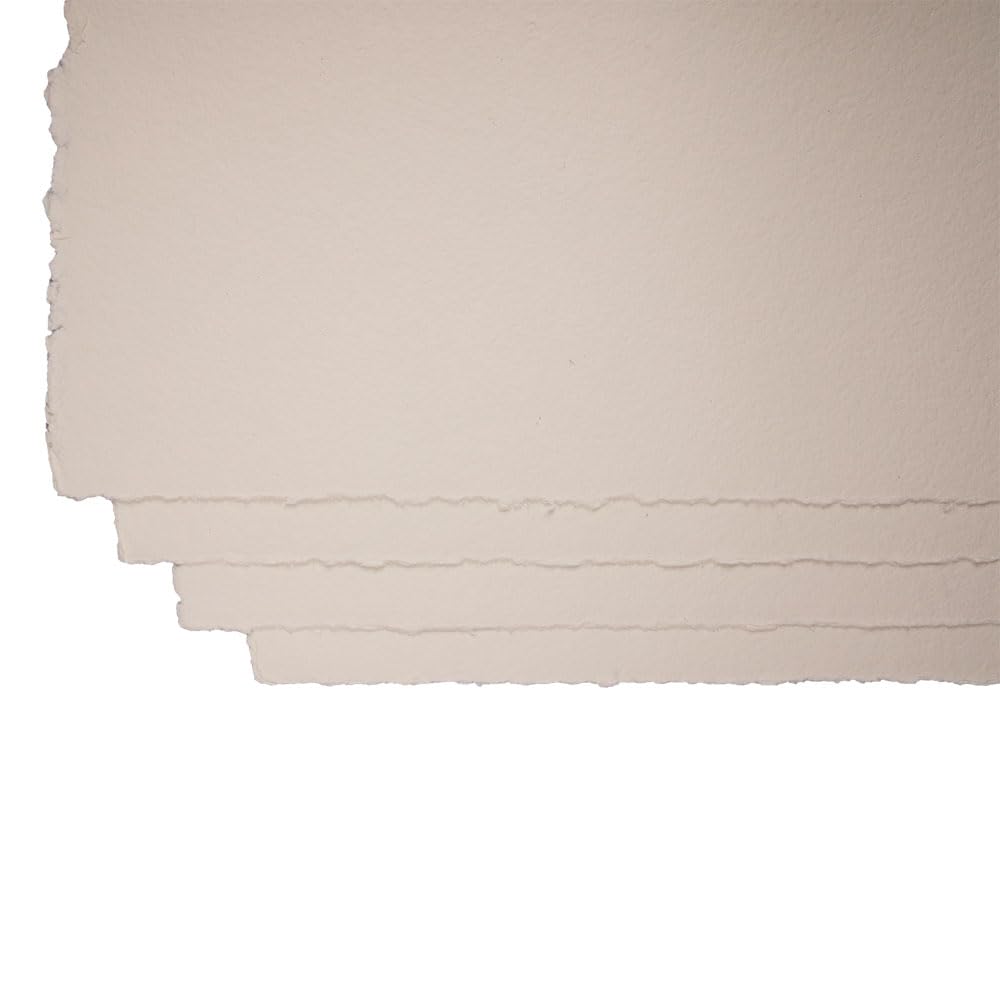 Pan Art Papier Aquarelle à Bords Frangés Lisse 30 x 42 cm Blanc 10 unités