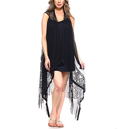 Women's Summer Beachwear Cover Up Draped Vest and Cardigan4