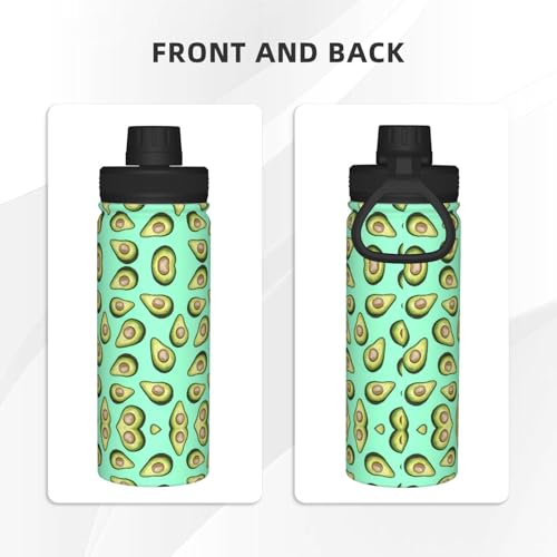Botella de agua de acero inoxidable aislada con diseño de aguacate de 500ml 4