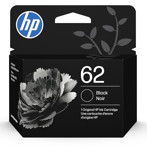 HP 62 Black Ink Cartridge | Works with ENVY 5540, 5640, 5660, 7640, OfficeJet 5740, 8040, OfficeJet...