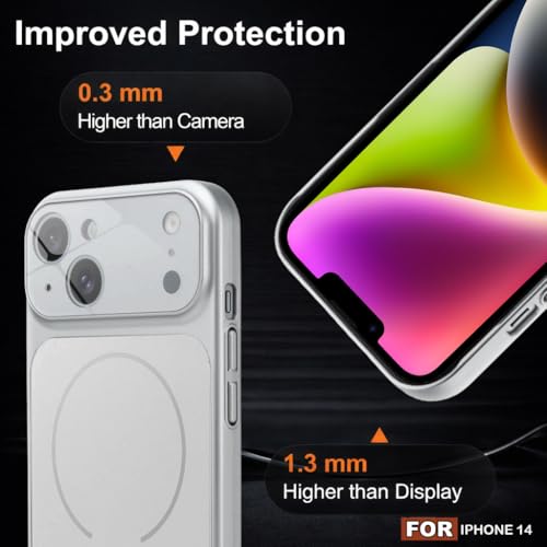 Image of SHINESTAR Premium Luxury Case Compatible with iPhone 14 | Protective Back Cover with Camera Lens Safety | Wireless Charging Support | Slim Fit Durable Design | Enhanced Grip Protection Silver