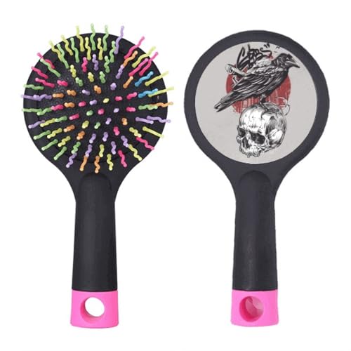 Brosse à cheveux démêlante Crow avec un élégant motif totem indien