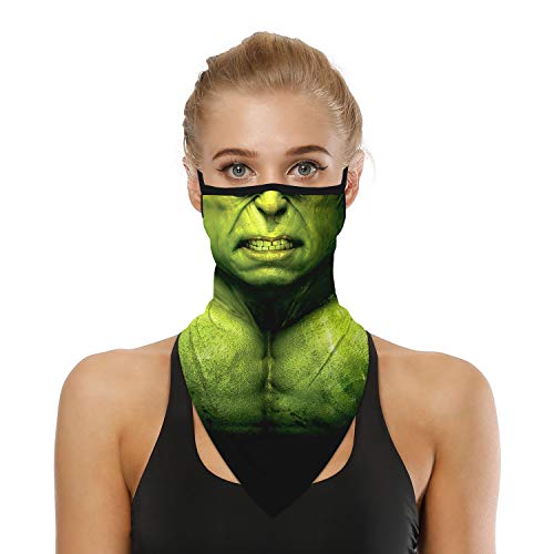 3 Pcs Halloween Mask Scary Mask Halloween Masks For Adults Bandana Neck Gaiter Face Mask Covering Bandanas For Men Women Uv Cooling Face Scarf Mask Cover Ear Loop Hole Triangle Facemask Green Red #TOP2