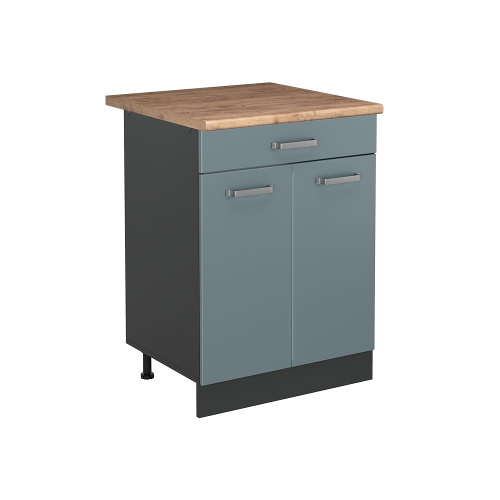 Vicco Szafki kuchenne "R-Line", Niebiesko-szary/Antracyt 60 cm