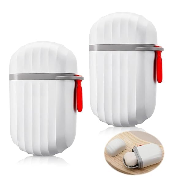 SJ Enterprises- Soap Holder for Travel Soap Box with Secure Seal and Non Leak Design Stylish Soap Box for Home, Bathroom, Hiking, Travel, Camping Capsule Soap Box (2) (B0DBG2R4TM) Amazon Price History, Amazon Price Tracker