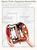 ALEXTINA Travel Makeup Bag Organizer 3 Pcs Makeup Bags for Women Large Capacity Cosmetic Makeup Organizer with Collapsible Handle Waterproof Vegan Leather Toiletry Bag Set #1